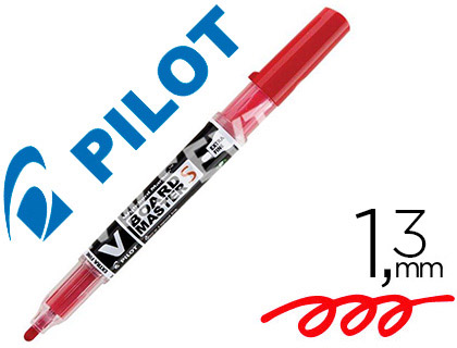 MARQUEUR PILOT V BOARD MASTER RECHARGEABLE POINTE CONIQUE EXTRA FINE 1.3MM ENCRE LIQUIDE BASE ALCOOL COULEUR VIVE ROUGE