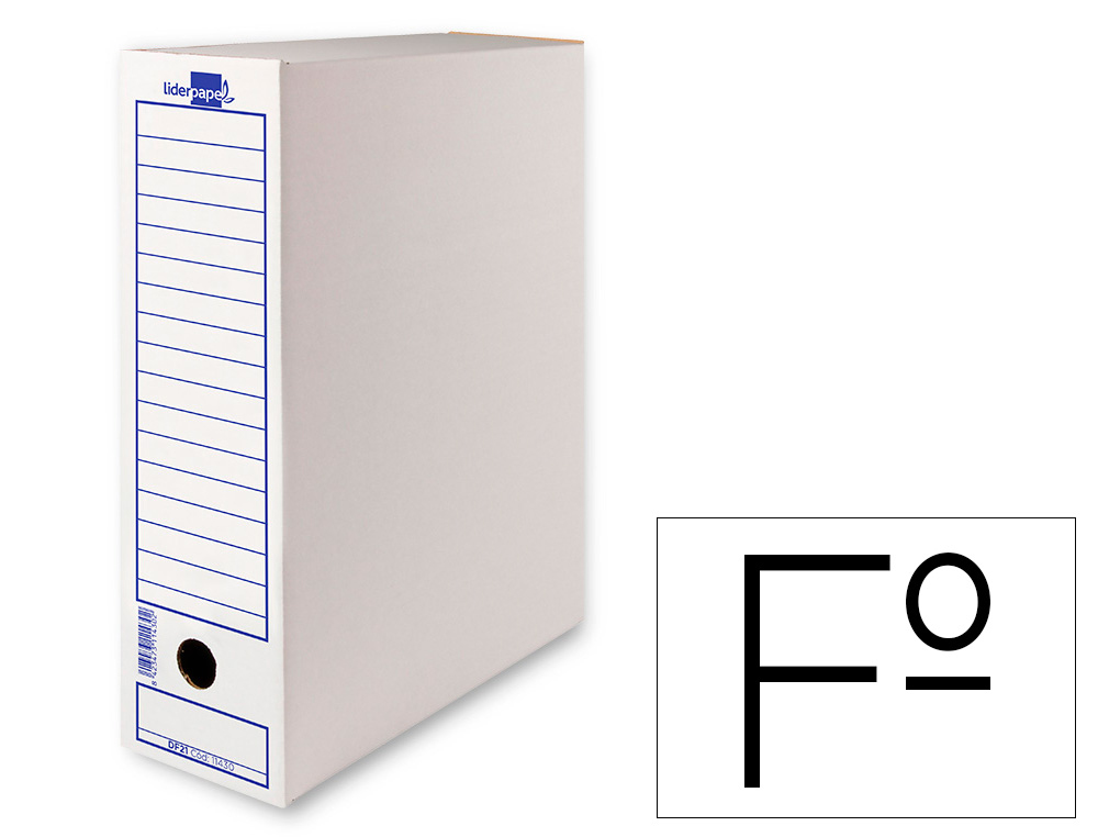BOITE A ARCHIVES LIDERPAPEL CARTON RECYCLE 340G/M2 DOS    100MM 365X100X251MM COLORIS   BLANC