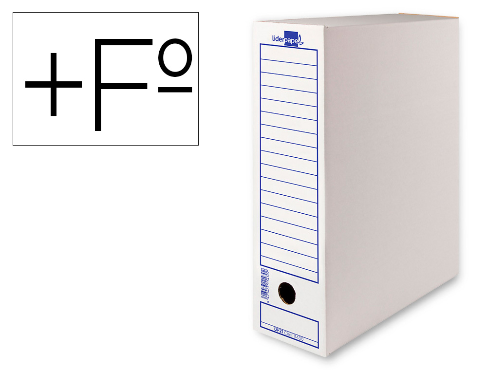 BOITE A ARCHIVES LIDERPAPEL CARTON RECYCLE 340G/M2 DOS    116MM 388X116X275MM COLORIS   BLANC