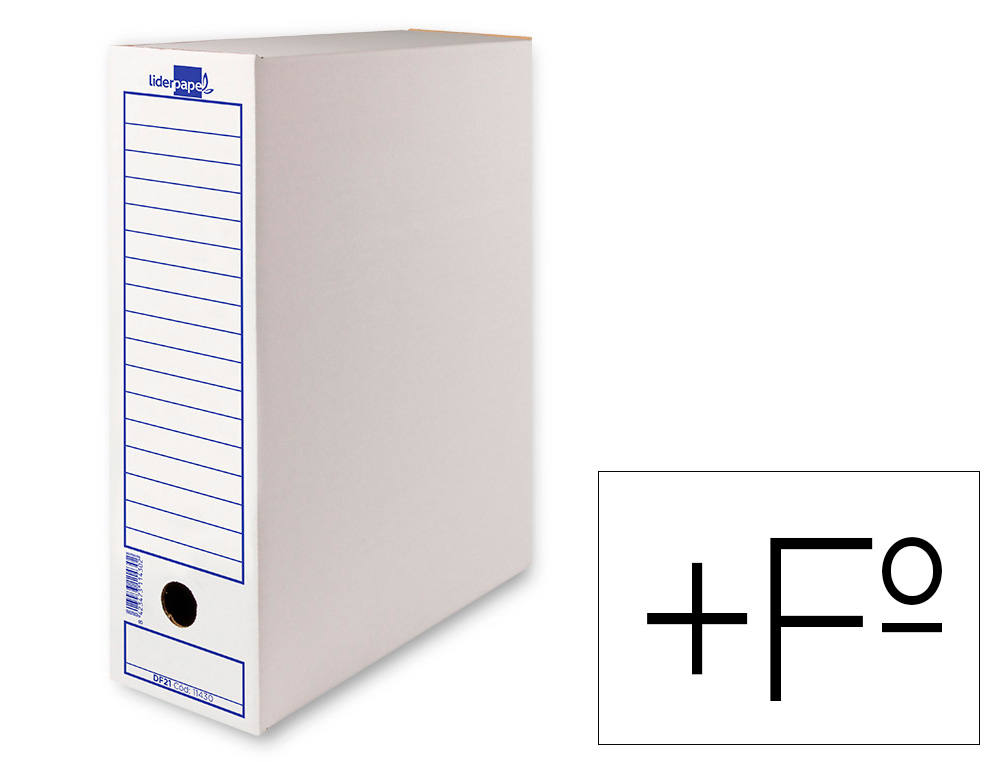 BOITE A ARCHIVES LIDERPAPEL CARTON RECYCLE 325G/M2 DOS    116MM 388X116X275MM COLORIS   BLANC
