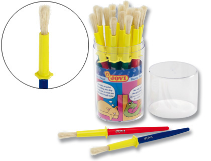 PINCEAU JOVI SOIE PORC AVEC VIROLE BROSSE MOYENNE IDAL MATERNELLE TAILLE MOYENNE POT 20 UNITS
