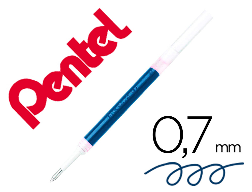 RECHARGE ROLLER PENTEL ENCRE GEL BL77 BL107 ENCRE FLUIDE   DOUCE LUMINEUSE POINTE MOYENNE SECHAGE RAPIDE BLEU CIEL