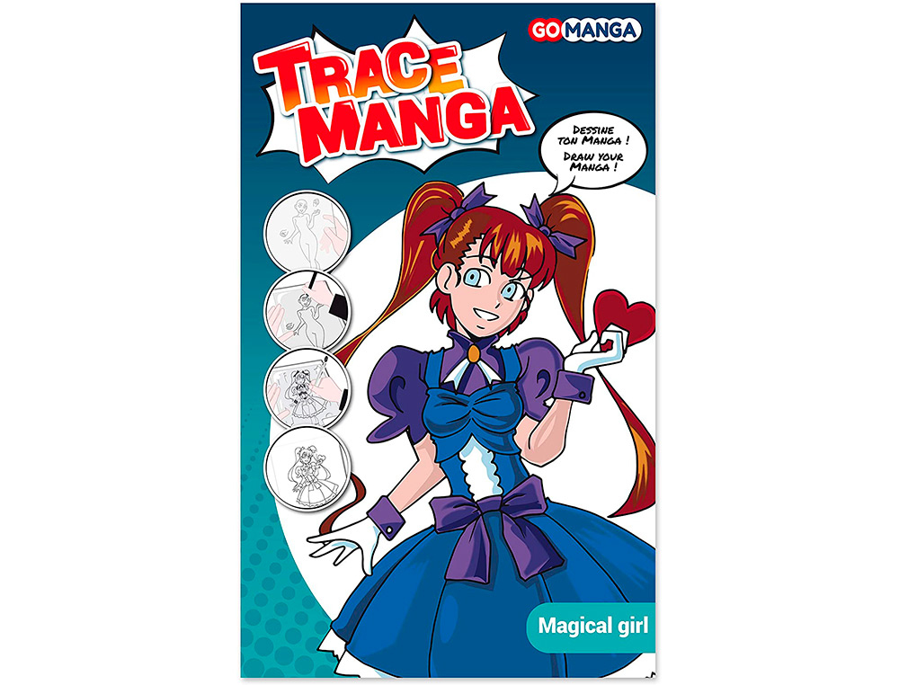 TRACE-MANGA GO MANGA 2 POCHOIRS SILHOUETTE A TRACER  TENUE VESTIMENTAIRE ET        ACCESSOIRES MODELE FILLE