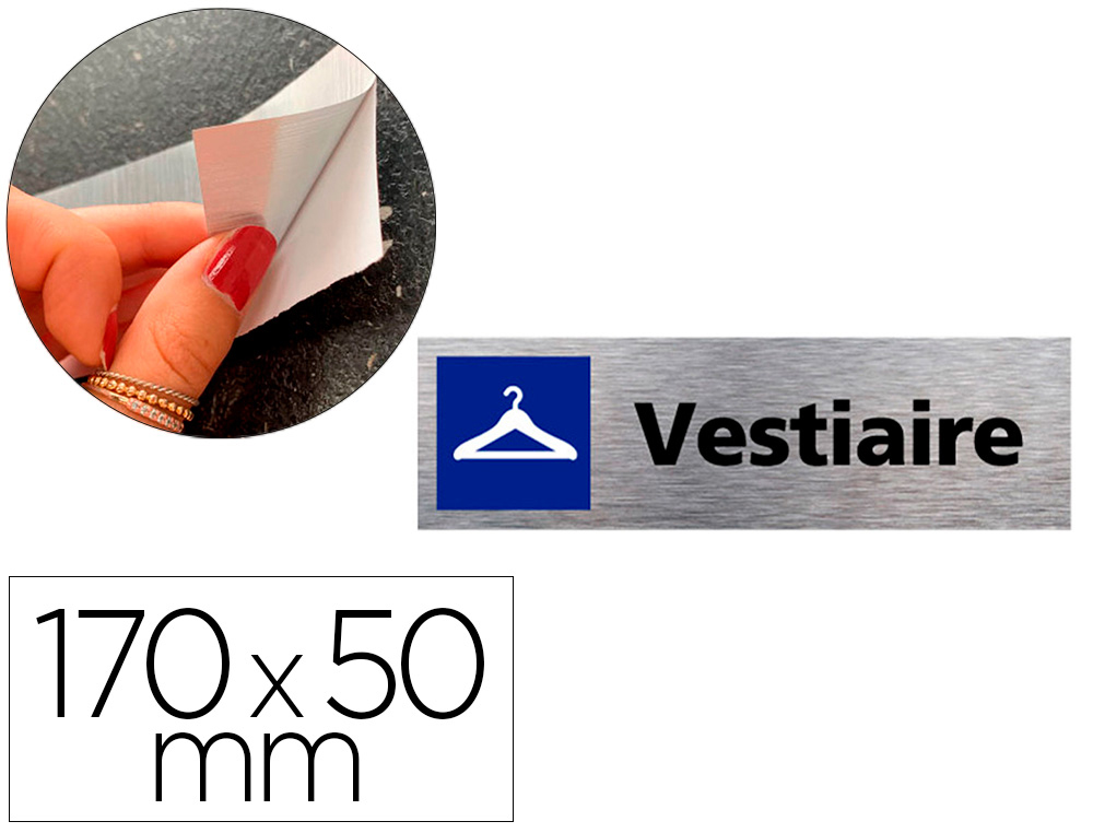 PLAQUE DE PORTE VESTIAIRE SIGNALETIQUE BIZ AVEC         PICTOGRAMME EN ALUMINIUM      BROSSE 3MM DOUBLE FACE