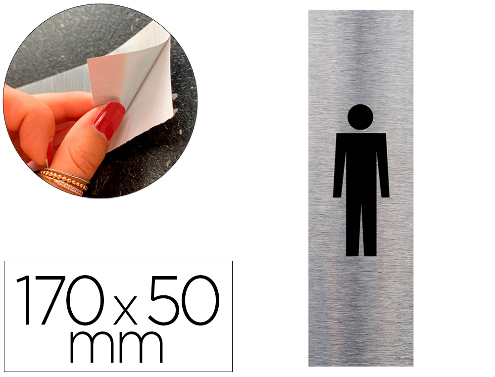 PLAQUE DE PORTE TOILETTES HOMME SIGNALETIQUE BIZ        PICTOGRAMME VERTICAL          ALUMINIUM BROSSE AUTOCOLLANT