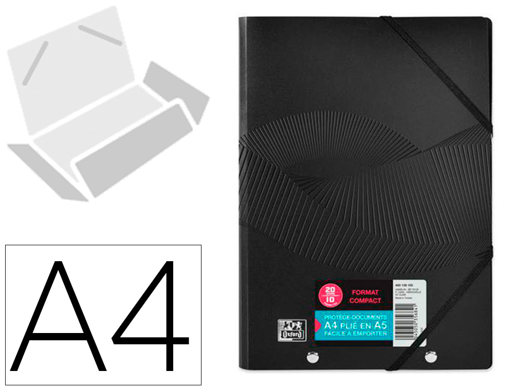 PROTEGE DOCUMENTS OXFORD OSMOSE A4 PLIE POLYPROPYLENE  NOIR 10 POCHETTES 20 VUES