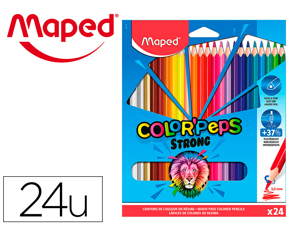 CRAYONS DE COULEURS MAPED STRONG ULTRA-R SISTANTS TUBE  M TAL POCHETTE DE 24