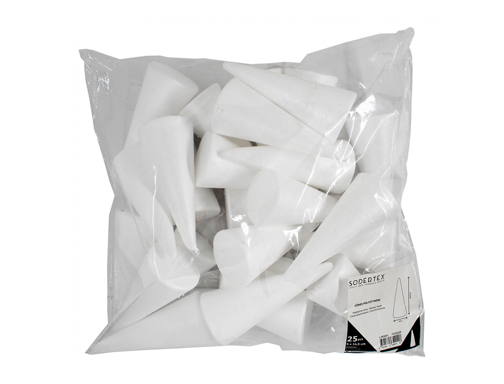 PACK DE CNES SODERTEX POLYSTYR NE - 14,5 X 6 CM  -  25 PCS - 1 COLORIS