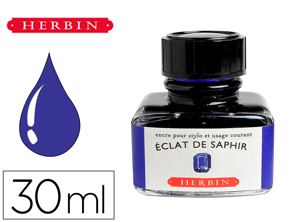 FLACON D'ENCRE J.HERBIN ECLAT DE SAPHIR 30ML