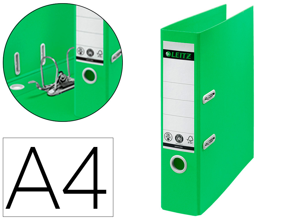 CLASSEUR LEVIER LEITZ ESSELTE RECYCLABLE A4 80X320X285 MM   VERT