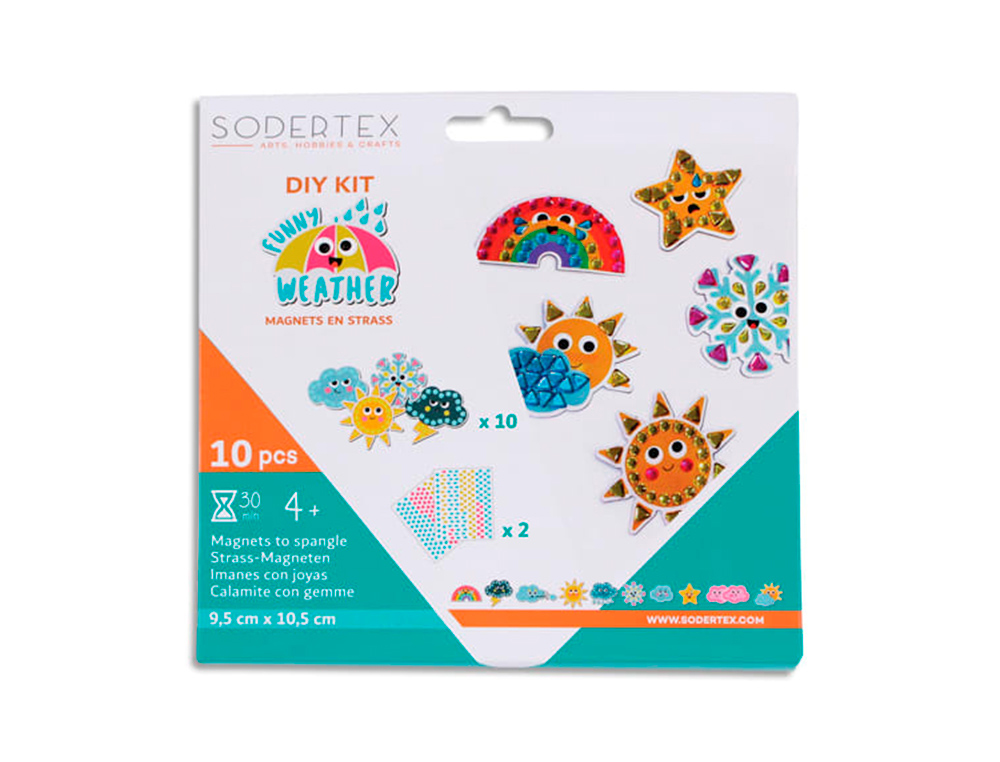 MAGNETS A STRASSER SODERTEX FUNNY WEATHER 17 X 22CM 10    PIECES COLORIS ASSORTIS