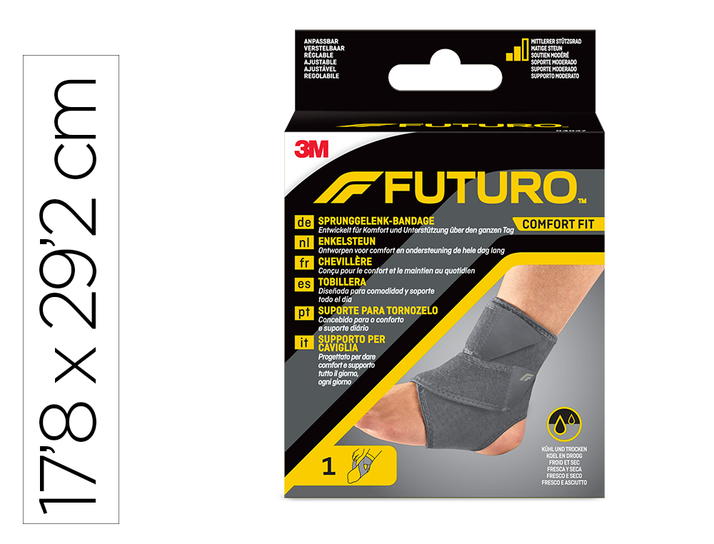 CHEVILLERE FUTURO COMFORT FIT REGLABLE 17,829,2CM COLORIS  GRIS
