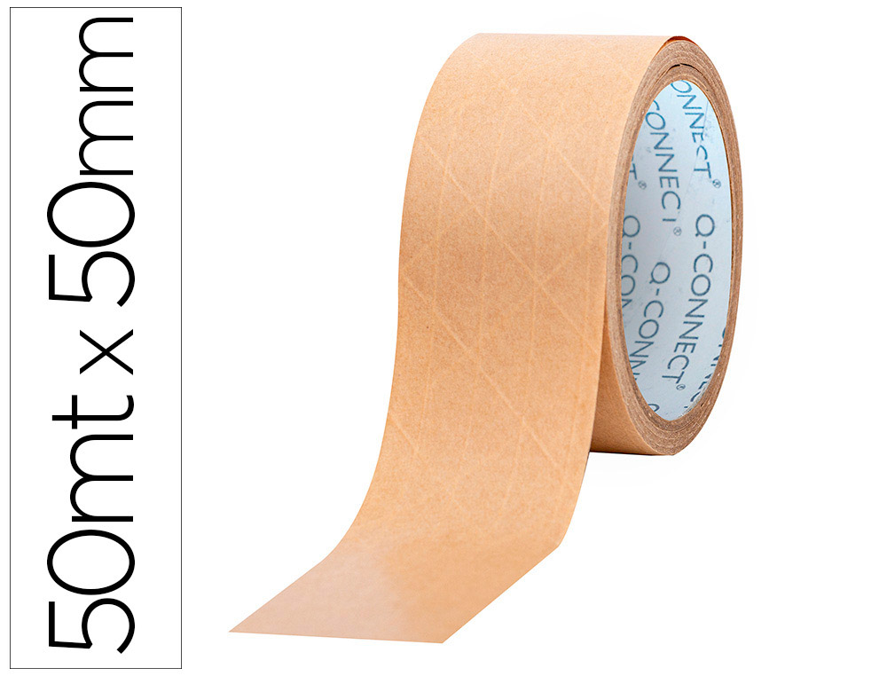 RUBAN ADHESIF Q-CONNECT POUR EMBALLAGE KRAFT RENFORCE      50MX50MM