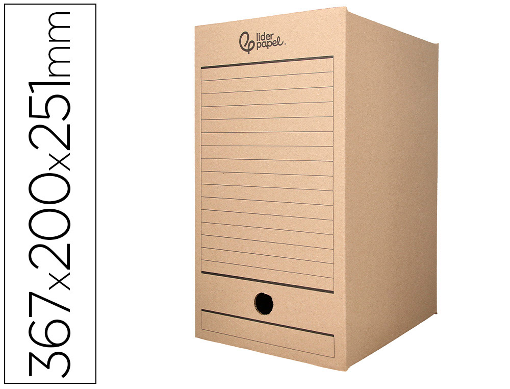 BOITE A ARCHIVES LIDERPAPEL CARTON RECYCLE 400G/M2 DOS    200MM KRAFT 367X200X251MM