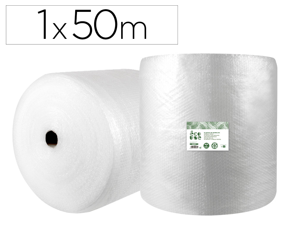 FILM A BULLES LIDERPAPEL ECOUSE 30% PLASTIQUE RECYCLE  30G/M2 ROULEAU 1X50M