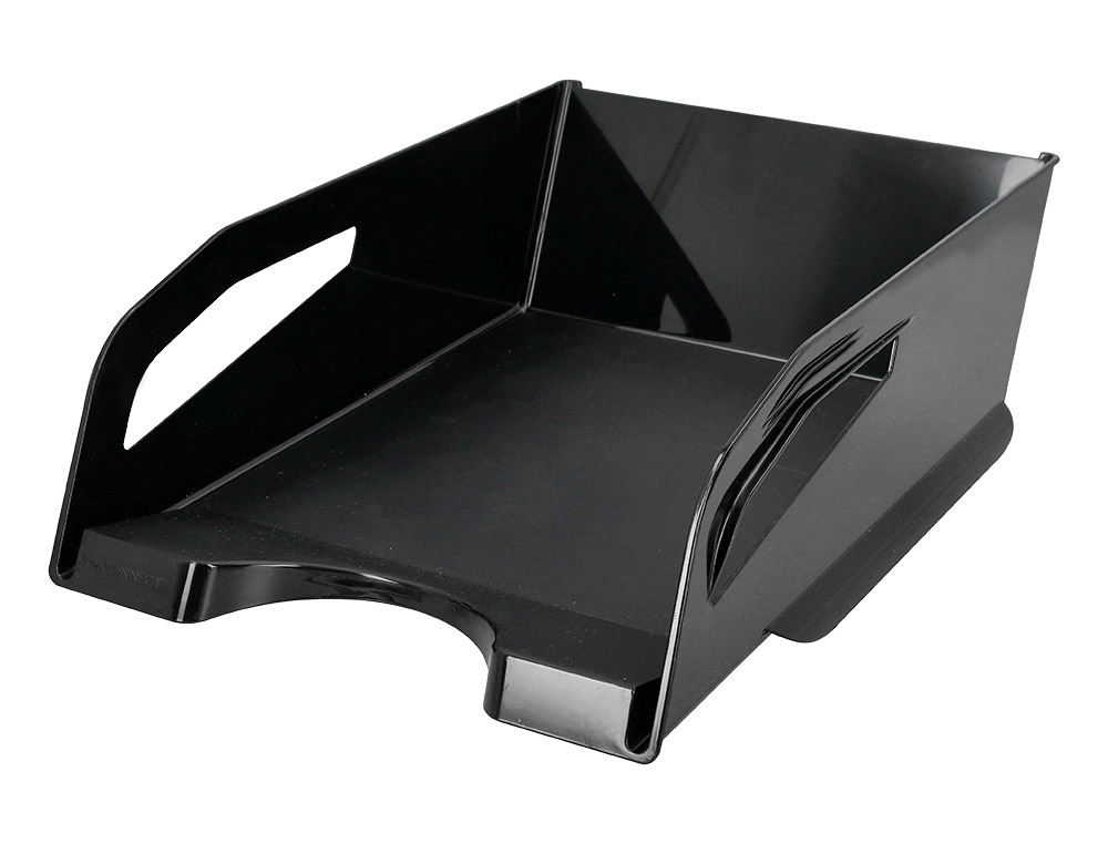 CORBEILLE A COURRIER Q-CONNECT PLASTIQUE GRANDE    CAPACITE AVEC POIGNEE NOIRE   OPAQUE 386X270X115MM