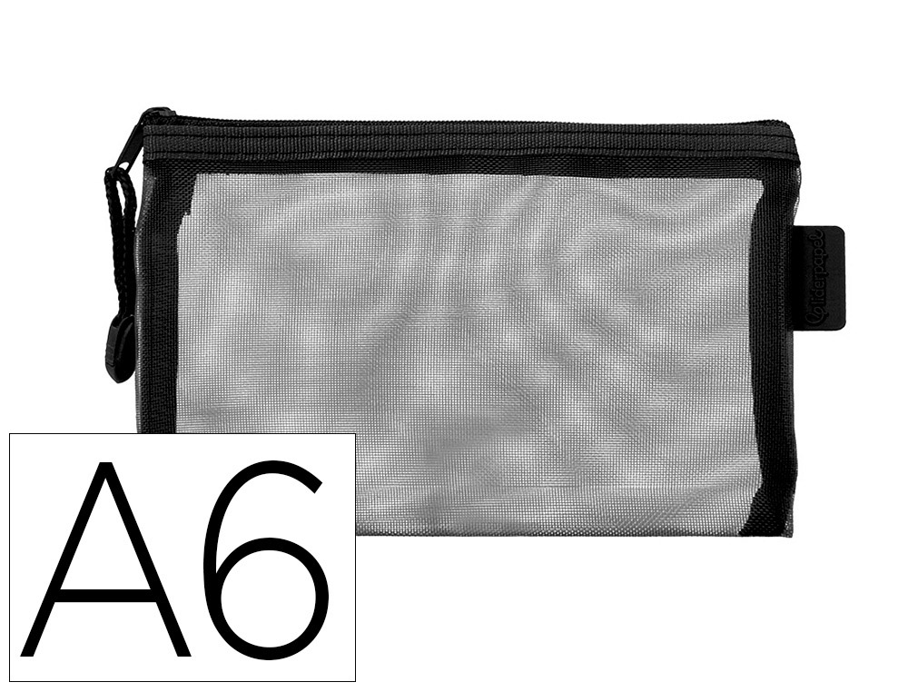 POCHETTE ZIP LIDERPAPEL A6 MULTIUSAGE FERMETURE ECLAIR   POLYESTER TRANSPIRABLE        COLORIS NOIR