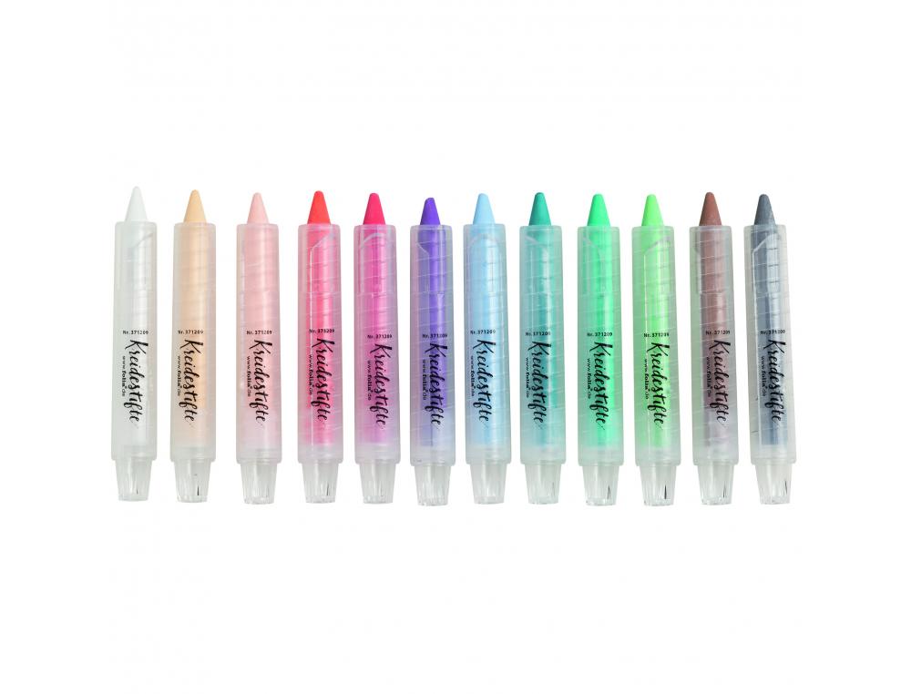 ASSORTIMENT CRAYONS CRAIES FOLIA POUR VITRES EFFACABLE   12 UNITES COLORIS ASSORTIS