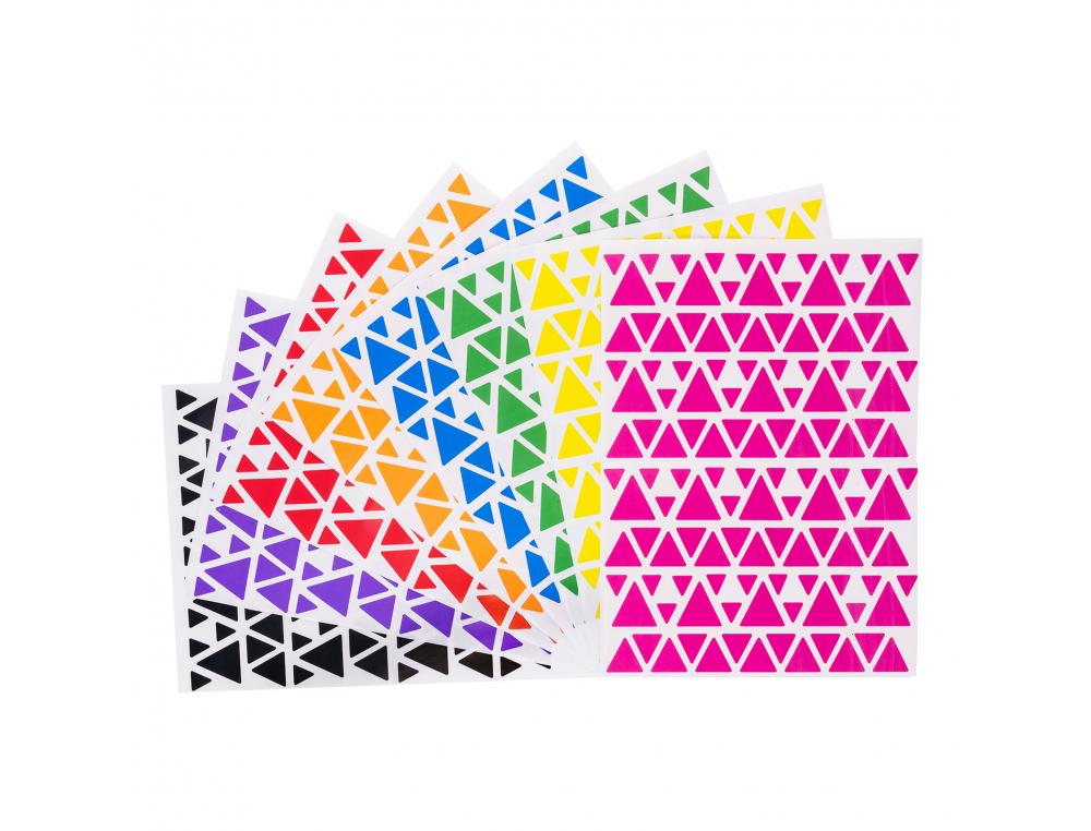 GOMMETTE TRIANGULAIRE CLEOPATRE MULTI TAILLES       ADHESIF PERMANENT 8 COLORIS   ASSORTIS 2160 GOMMETTES