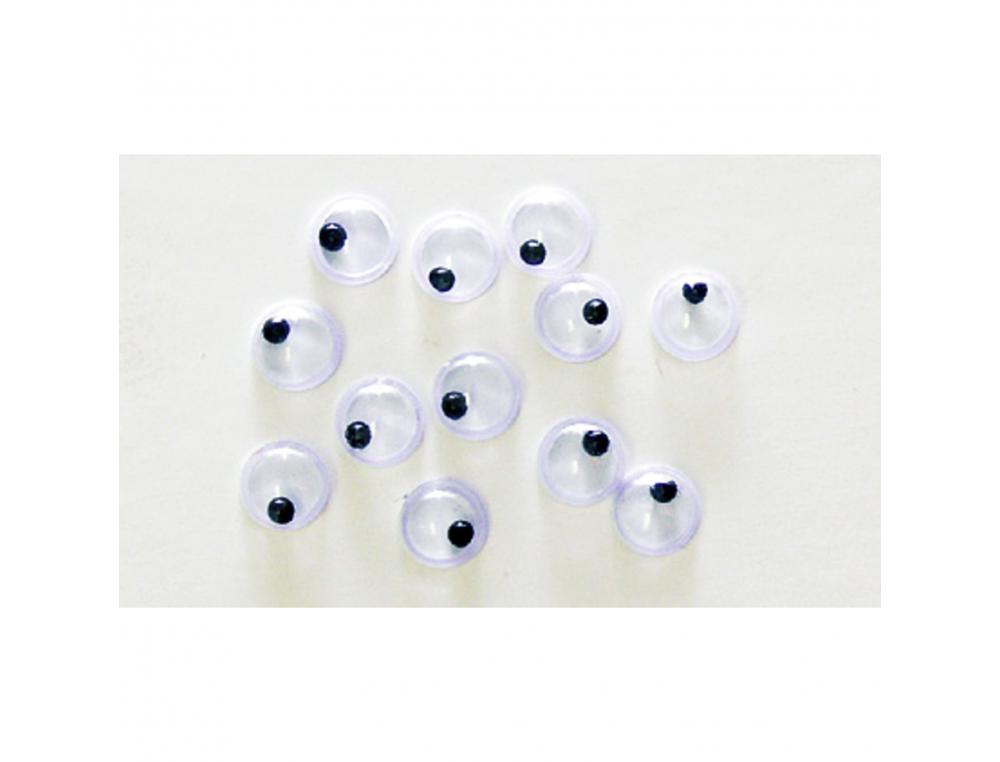 YEUX MOBILES GRAINE CREATIVE FORME RONDE COLORIS NOIR NON  ADHESIFS 5MM 20 PIECES