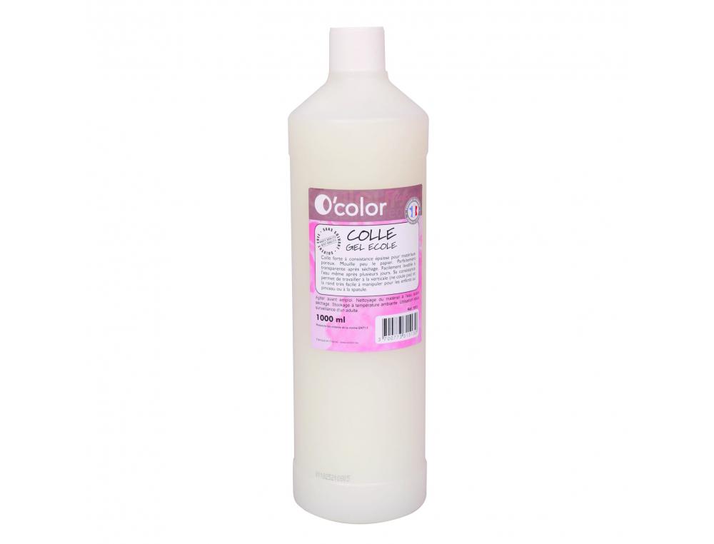 COLLE GEL O COLOR EXTRA FORTE EPAISSE SANS SOLVANT PAPIER   CARTON LAVABLE APRES SECHAGE  FLACON 1KG