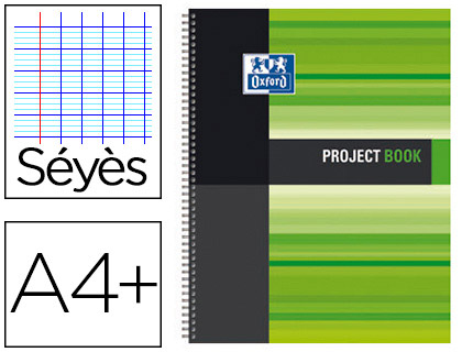 CAHIER SPIRALE OXFORD PROJECTBOOK OPTIK PAPER COUVERTURE PP A4+ 200 PAGES DTACHABLES PERFORES SYS