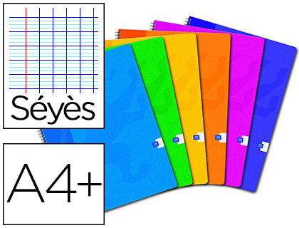 CAHIER SPIRALE OXFORD COUVERTURE CARTONNE RELIURE INTGRALE OPTIK PAPER A4+ 24X32CM 100 PAGES 90G SYS