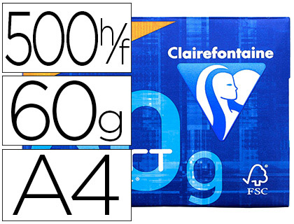 PAPIER CLAIREFONTAINE SMART PRINT A4 60G/M2 GROS TIRAGE BLANCHEUR 168 OPACITÉ 87 RIGIDITÉ 70 500 FEUILLES