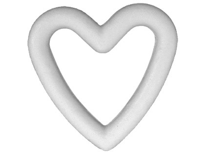 COEUR STYROPOR À DÉCORER 15CM 10 UNITÉS
