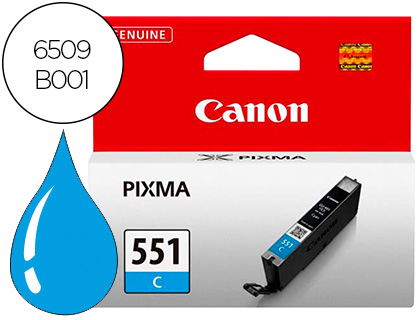 CARTOUCHE CANON JET D'ENCRE 6509 B001-CLI551C COULEUR CYAN 345P