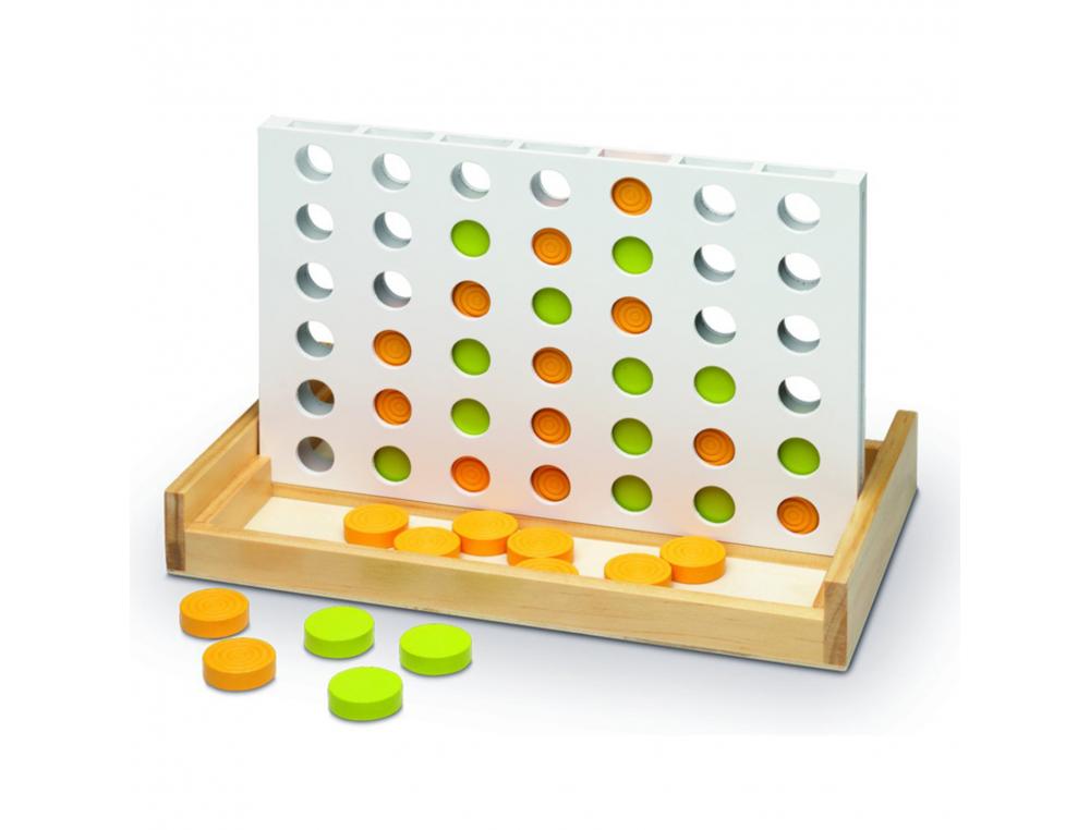 JEU QUATRE EN LIGNE BOIS 42 PIONS