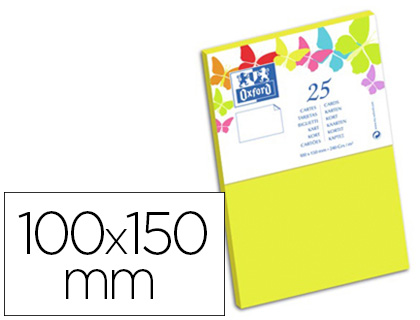 CARTE OXFORD VLIN 100X150MM 240G COLORIS JAUNE ETUIT DE 25 UNITS