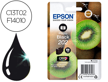 CARTOUCHE EPSON JET D'ENCRE 202 PHOTO COULEUR NOIR 400P