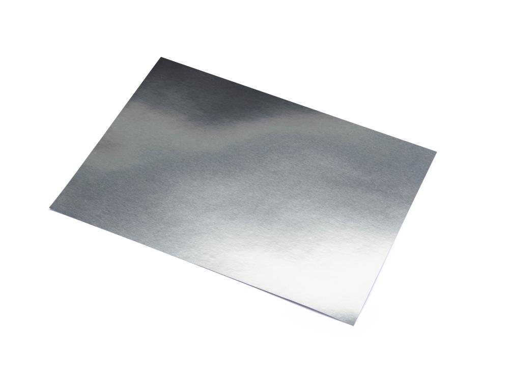 LOT DE 10 FEUILLES CARTONNES METALLISEE 500X650MM 225G     COLORIS ARGENT