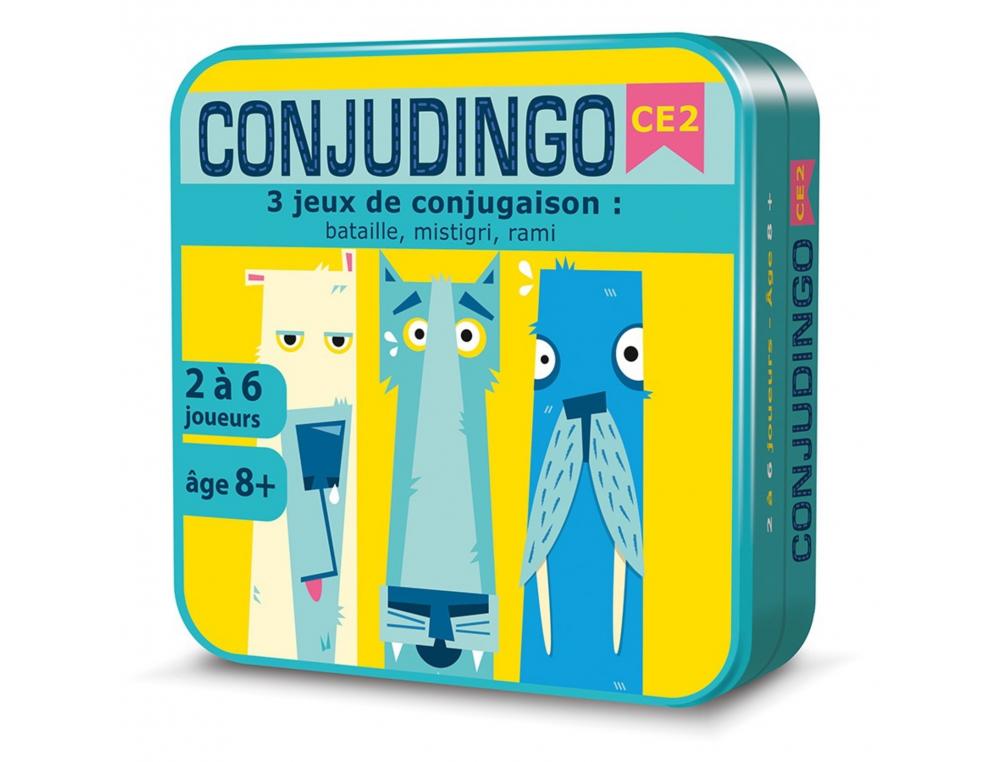 JEU INTERDACTA CONJUDINGO CE2 107 CARTES REVERSIBLES + 1    REGLE DU JEU + RAPPEL DES     CONJUGAISONS