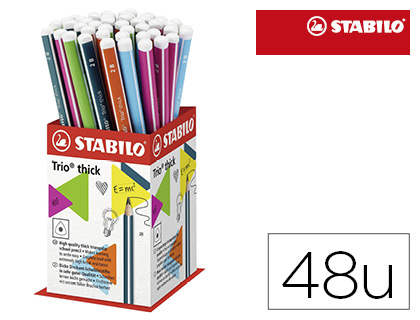 CRAYON STABILO GRAPHITE TRIO THICK 2B GODET 48 UNITÉS