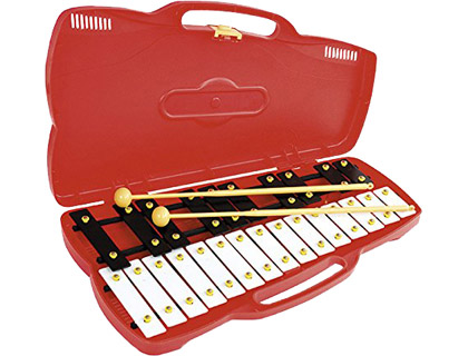 CARILLON PIANOT ÉDITIONS FUZEAU AVEC 25 LAMES COULEURS CLAVIER DE PIANO 2 OCTAVES CHROMATIQUES DU LA4 AU LA6 2 MAILLOCHE