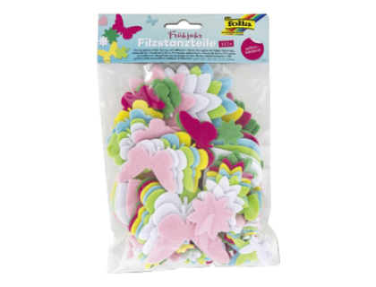 FEUTRINE FOLIA FORMES ADHSIVES THME PRINTEMPS COLORIS ASSORTIS PAQUET 112 UNITS