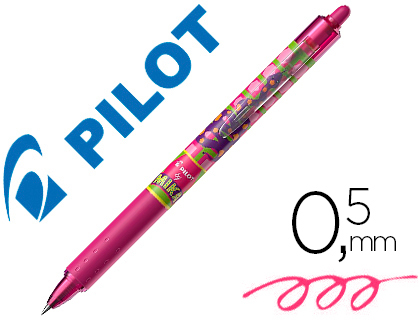 ROLLER PILOT FRIXION BALL CLICKER 0.7 MIKA DITION LIMITE SERPENT CRITURE MOYENNE 0.5MM ENCRE ROSE EFFAABLE