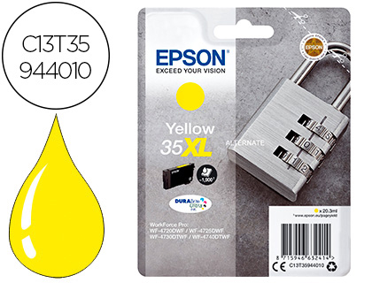 CARTOUCHE EPSON 35XL CADENAS T35944010 COULEUR JAUNE HAUTE CAPACIT
