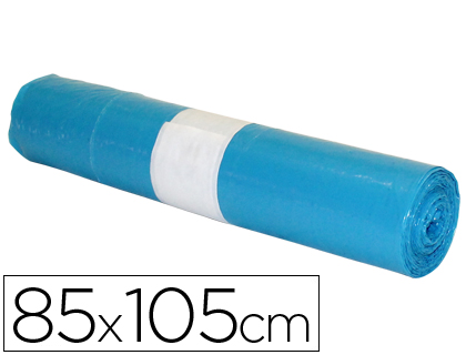 SAC POUBELLE INDUSTRIEL 85X105CM CALIBRE 110 CAPACIT 100L COLORIS BLEU ROULEAU 10 UNITS