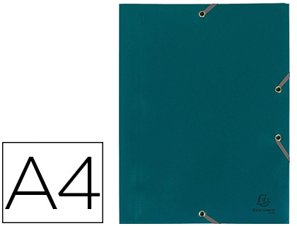 CHEMISE EXACOMPTA POLYPROPYLÈNE 4/10E OPAQUE ÉCO 3 RABATS ÉLASTIQUES A4+ 240X320MM COLORIS VERT