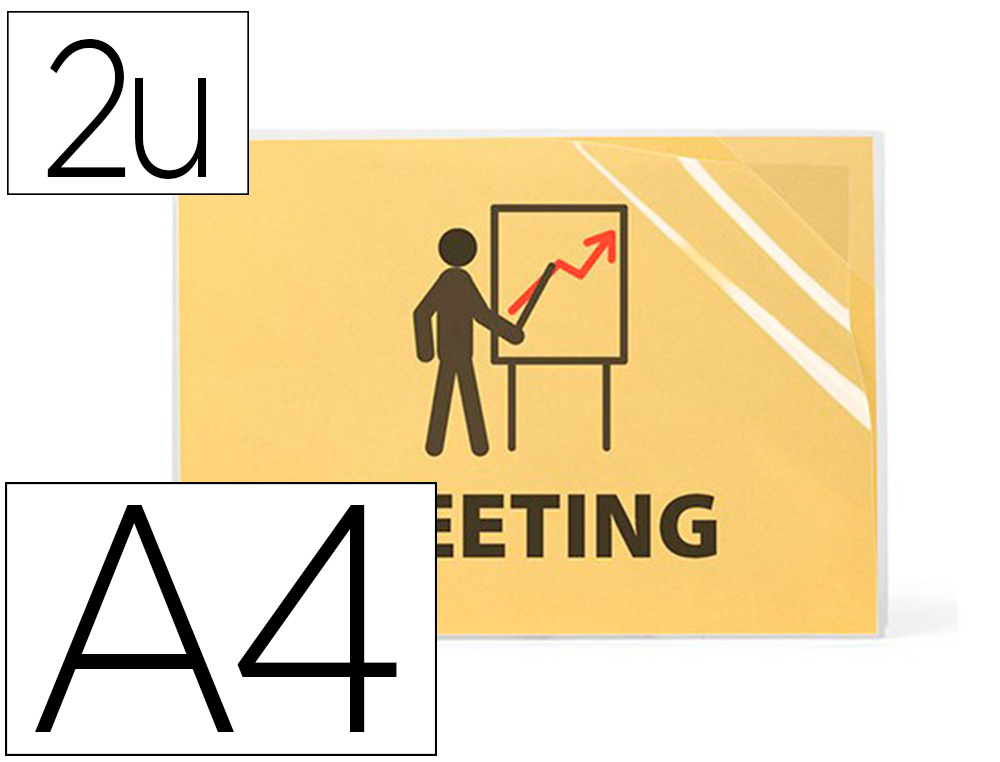 POCHETTE AFFICHAGE TARIFOLD VITROSTATIQUE SANS ADHÉSIF REPOSITIONNABLE A4 LOT 2 UNITÉS