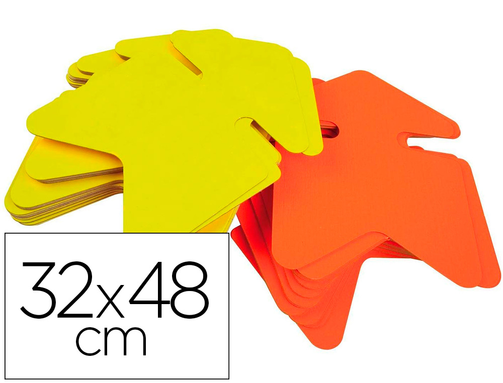 TIQUETTE AFFICHAGE APLI AGIPA FLCHE NON EFFAABLE 32X48CM CARTON FLUO 780G JAUNE/ORANGE LOT 10 UNITS