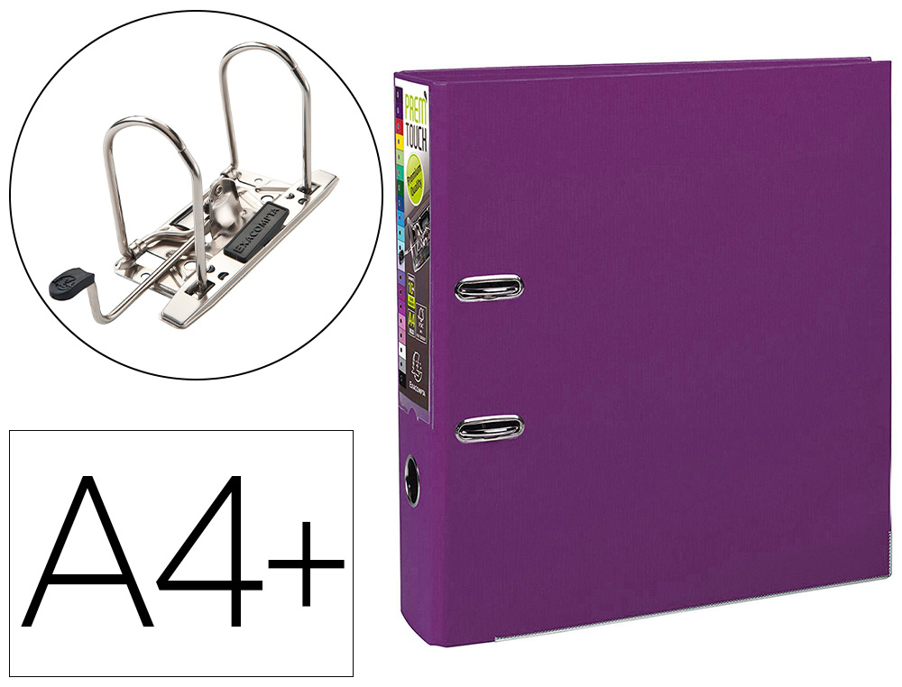CLASSEUR LEVIER EXACOMPTA PREM'TOUCH POLYPROPYLNE A4+ 32X30CM DOS 8CM BOUTON POUSSOIR COLORIS FUCHSIA