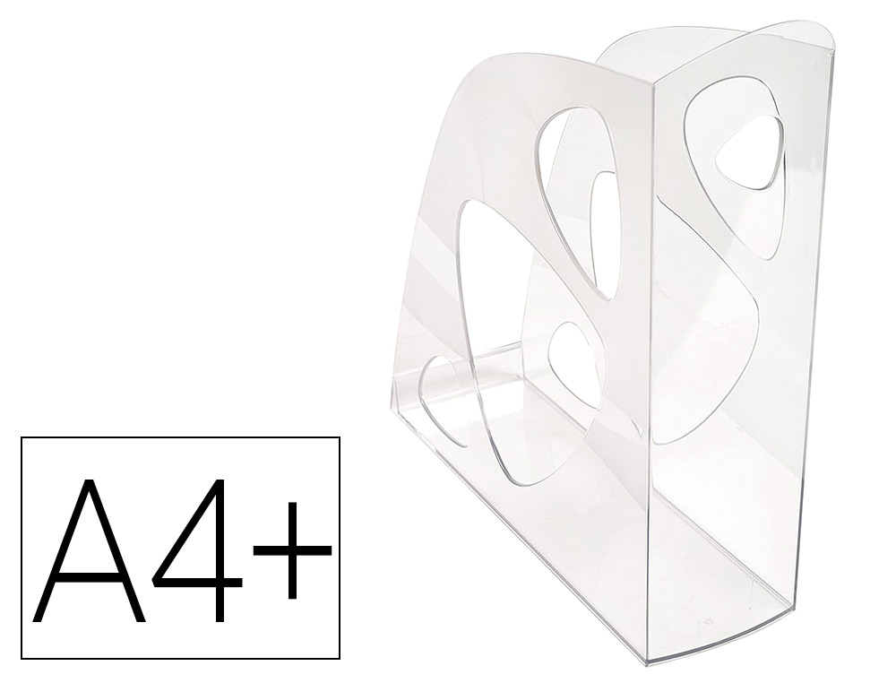 PORTE-REVUES EXACOMPTA ECOMAG POLYSTYRÈNE SOLIDE STABLE FORMAT A4+ OEILLET PRÉHENSION CRISTAL
