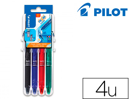 ROLLER PILOT FRIXON BALL CLICKER ENCRE GEL EFFAABLE POINTE MOYENNE 0,7MM TUI CHEVALET 4 UNITS NOIR BLEU ROUGE VERT