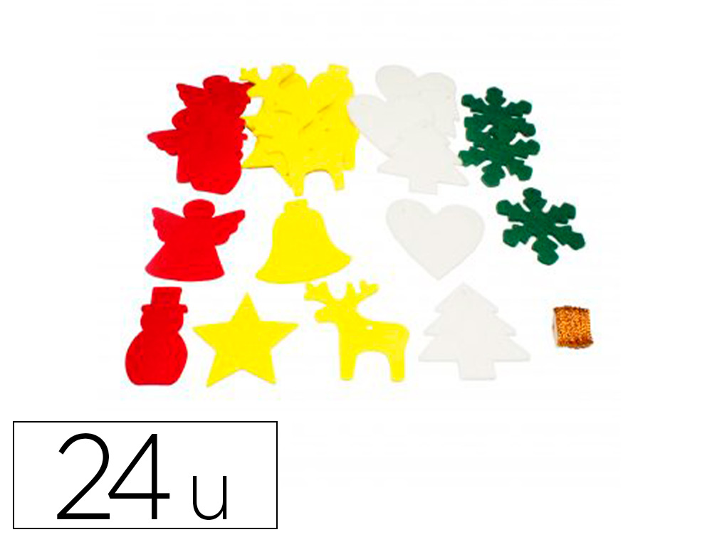 FEUTRINE SODERTEX GUIRLANDE DE NOEL 3MM KIT DE 24 PCS 4   COLORIS ASSORTIS