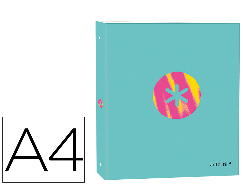 CLASSEUR ANTARTIK TRENDING TOPIC 2020 4 ANNEAUX EN D 40MMA4+ REMBORD COLORIS TURQUOISE