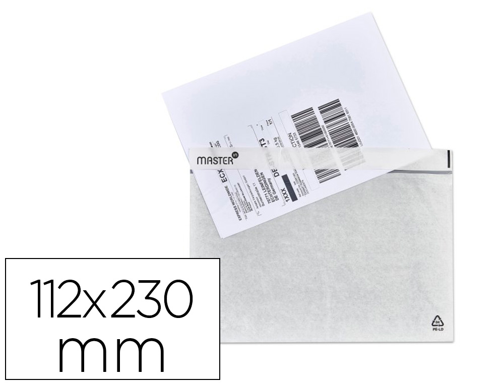 POCHETTE PORTE-DOCUMENT ANTALIS DOS AUTO-ADHSIF DOCUMENTS VISIBLES ET PROTGS RSISTE TEMPRATURE 112X230MM 1000U